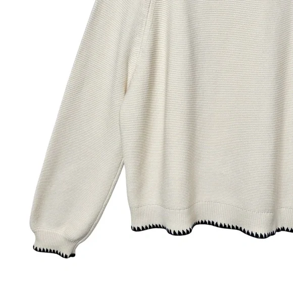 NWOT Boden Lena Cream Stitch Detail Jumper Women’s Bishop Sleeve Sweater Sz L - Picture 12 of 12